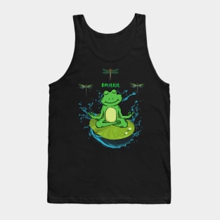 Frog Meditating Zen Lotus illustration Tank Top